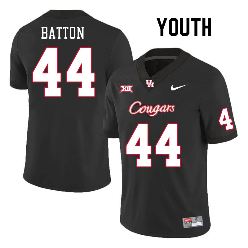 Youth #44 Michael Batton Houston Cougars College Football Jerseys Stitched-Black